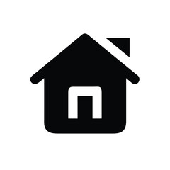 Fototapeta premium Black home icon on a white background, perfect for web design, a symbol of real estate and residential property