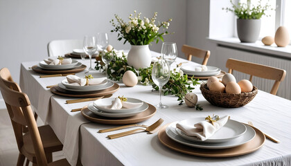 Easter table setting with spring decor. (1)
