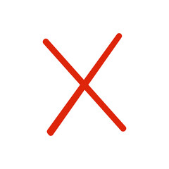 Obraz premium Red x mark symbol isolated on transparent background