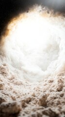 Abstract Cosmic Vortex: Bright Light Tunnel Through Nebulous Clouds and Starry Space with Textured Foreground. Ethereal Galaxy Vision.