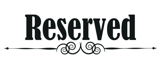 hand drawn reserved text lettering writing calligraphy icon on white background.