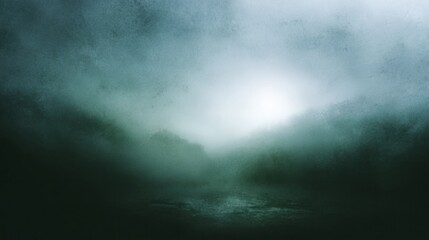 Misty ethereal twilight engulfs an enigmatic valley, invoking Celtic Samhain mysteries and the serene whispers of Foggy Day Retreat