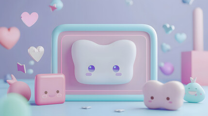 3d Livestream Interface Frame with rounded