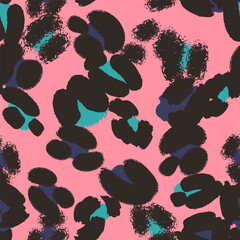 Leopard spots seamless pattern design. Vector pink background, wallpaper, wrapping paper, fabric, print, textile