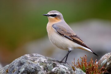 Fototapeta premium Wheatear a summer guest in England