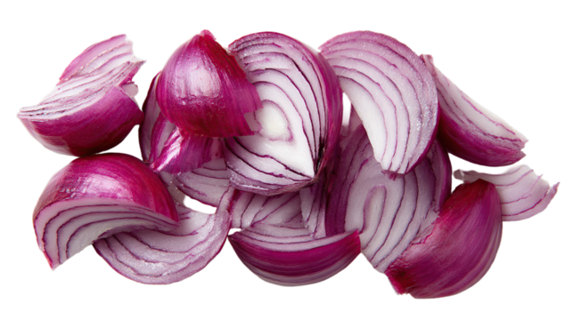 red onions with purplish skin and white rings

