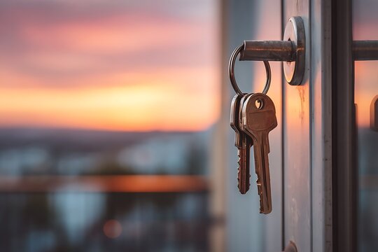 Real Estate Keys at Sunset: Homeownership, Property Investment, and New Beginnings