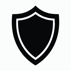 Simple Black Shield Icon for Security and Protection
