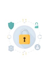 Fototapeta premium Cybersecurity and Secure Data Protection – Lock and Shield Concept