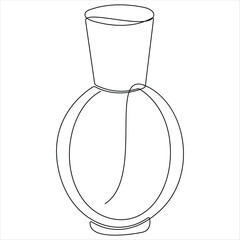 One line drawing of perfume bottle minimalist beauty product continuous line art vector illustration