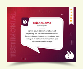Minimalist abstract client feedback or social media post testimonial design template