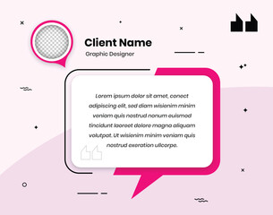 Customer feedback and review testimonial template design with photo placeholder