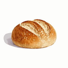 Composition & Style Sourdough Bread isolated watercolor vector illustration svg