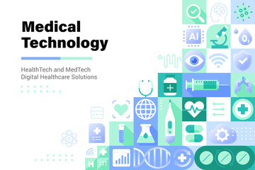 Healthcare and Medical Technology Billboard Banner Background, The Future of AI and ML in Medtech Devices