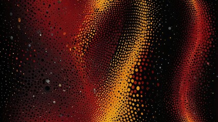 Abstract digital artwork featuring a dynamic flow of textured, illuminated dots.
