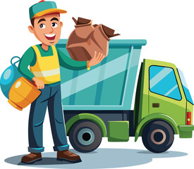 worker with a truck delivery job