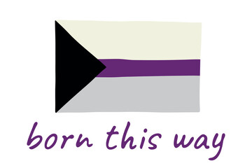 Colorful Demisexual pride flag Happy pride day LGBTQ community Pride Month Vector hand drawn doodle for posters, stickers, logo, cards