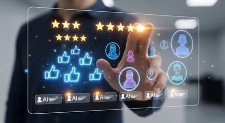 Touchscreen with AI-Powered Customer Feedback System – Rating Interface