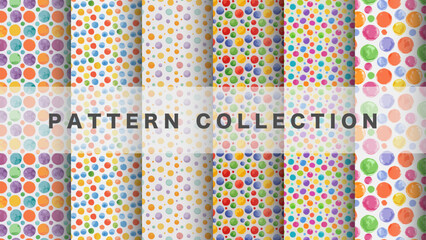 Polka dot in watercolor style, 6 pattern data sets

