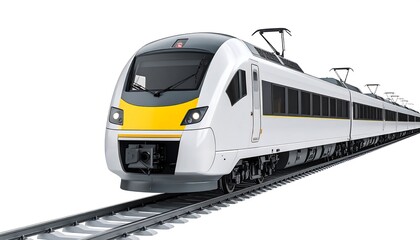 Naklejka premium Modern high-speed train on tracks (1)