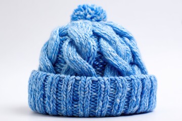 White background with a blue knit cap