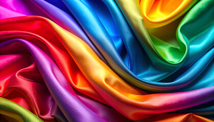 Rainbow Silk Fabric Texture.