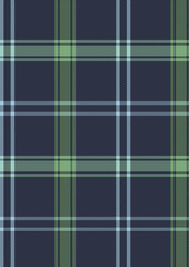 Seamless Teal Green and Blue Plaid Pattern for Fabric Design