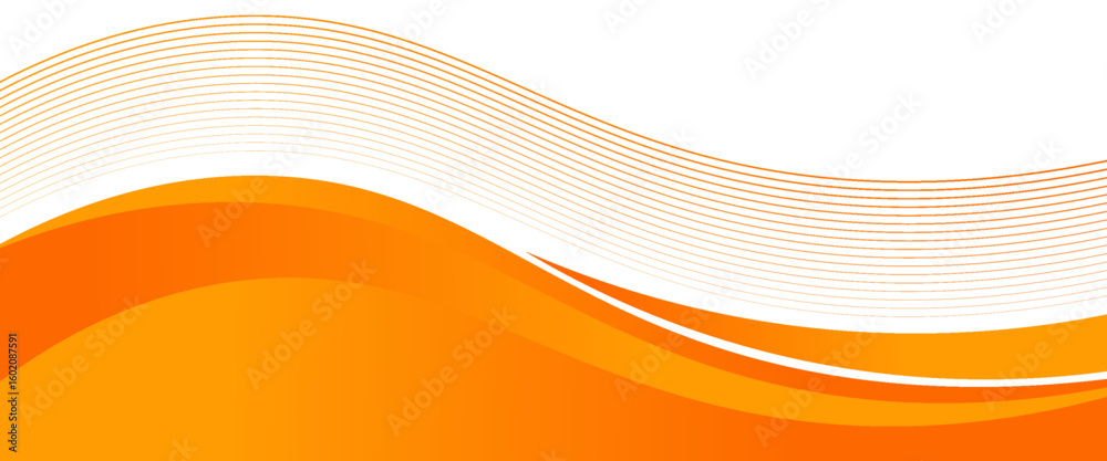 Wall mural vector orange line background curve element with white space for text and message design, overlappin