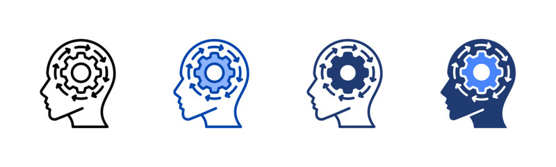 Psychographics icon set multiple style collection