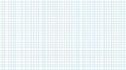 Blank squared paper sheet viewed from above, subtle blue grid pattern on crisp white backdrop, floating on clear PNG layer 