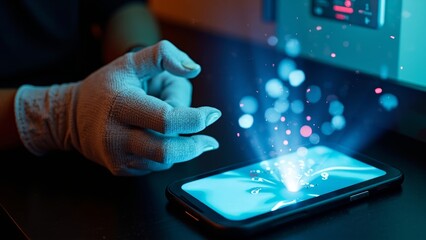 Interactive graphics of technology palm