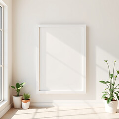 blank canvas mockup in a stylish room modern design minimalistic space interior decoration versatile display perfect for artists designers or creatives customizable decoration ideas
