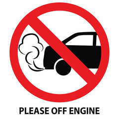 Please Switch Off Engine Icon Symbol . vector icon