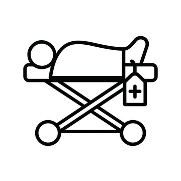 Morgue symbol with a stretcher and a body outline  