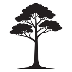 Minimalist Tree Vector Illustration – Clean and Professional Design for Branding, Posters, and Eco Projects . Thank You . 