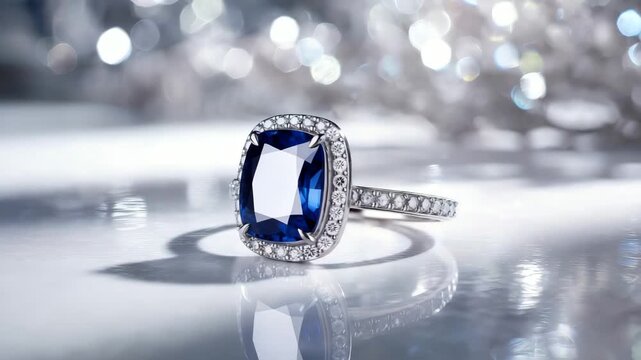Close-up of dazzling sapphire ring [4K]