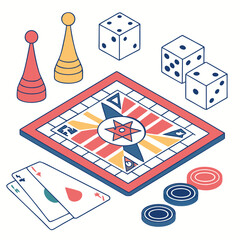 Ludo board game elements