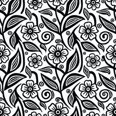 Black and white floral pattern
