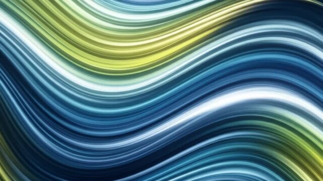 Mesmerizing Abstract Flowing Waves of Blue and Yellow Light