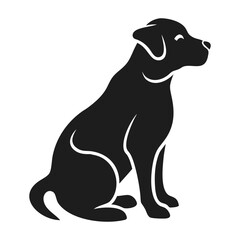 dog silhouette illustration isolated on white background  