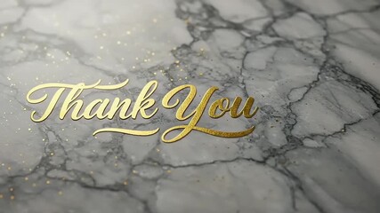 Gold Thank You Text on Grey Marble Background - Powered by Adobe