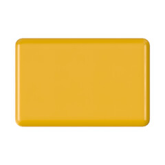 Yellow Rounded Rectangular Table 3D Render Top View Isolated