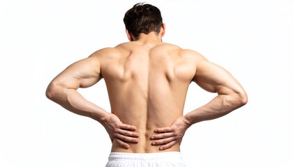 Muscular man with back pain