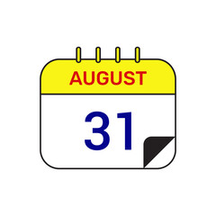 31 august calendar icon vector illustration design