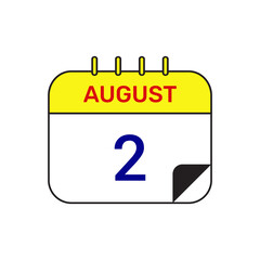 2 august calendar icon vector illustration design