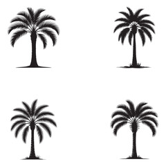 Fototapeta premium Elegant Black Tree Silhouette Vector on Clean White Background – Perfect for Eco Branding, Organic Packaging, T-Shirts, and Nature-Inspired Commercial Designs . Thank You .