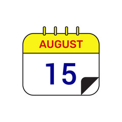 15 august calendar icon vector illustration design