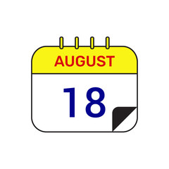 18 august calendar icon vector illustration design