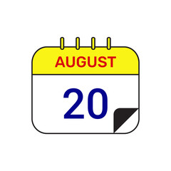 20 august calendar icon vector illustration design