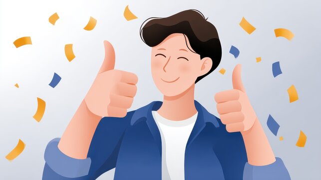 Illustration of a person genuinely appreciating another success, representing emotional maturity, support, and shared joy.